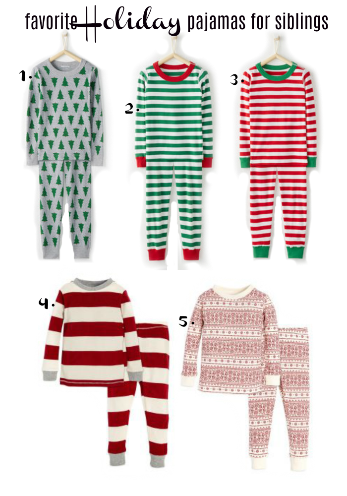 favorite holiday pajamas for siblings
